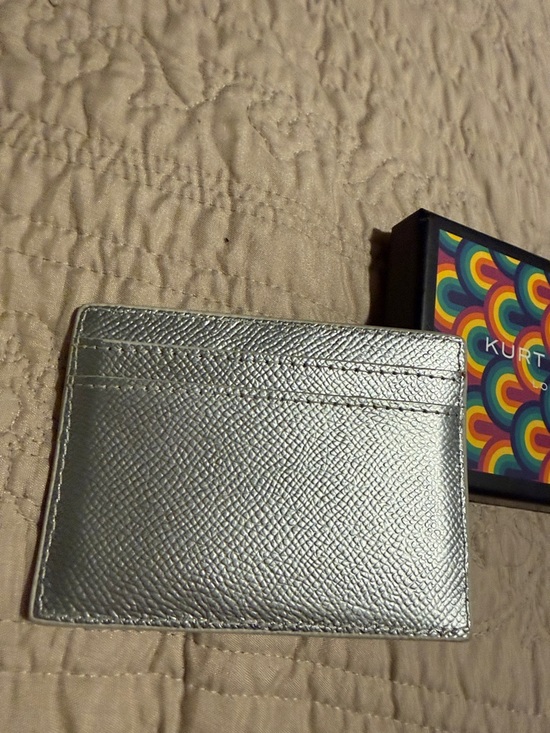Kurt Geiger Silver Textured Card Case - Picture 2 of 5